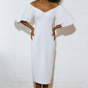 Mara Hoffman Namari Midi Dress In White 4 NWT
